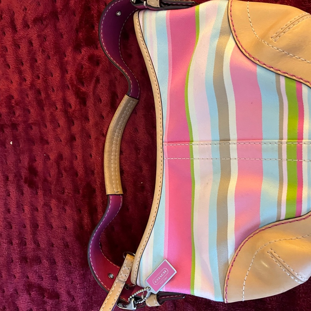 Y2k Coach Soho multi color stripe canvas